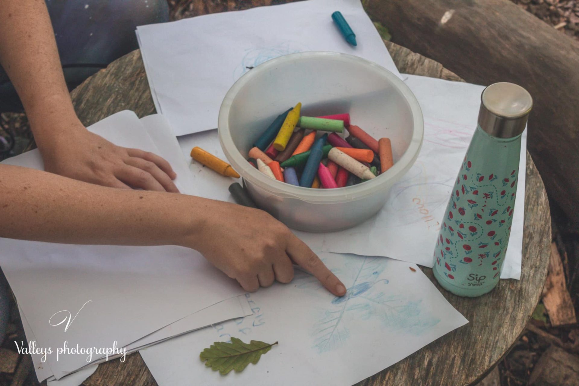 Leaf Rubbings at Forest School